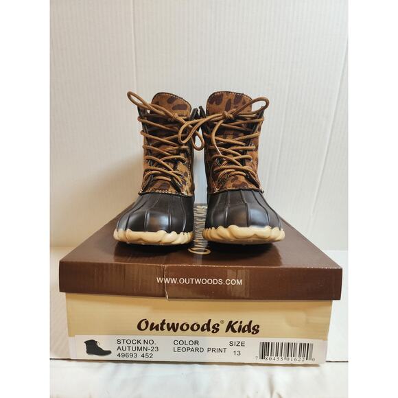 Outwoods Kids Girls Size 13 Cheetah Print Duck Boots - Picture 1 of 8